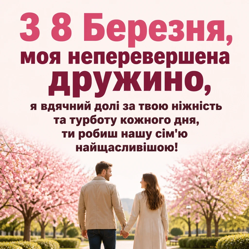кохана привітання з 8 березня коханій дружині