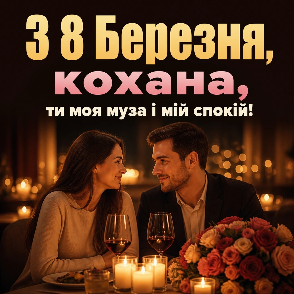 кохана привітання з 8 березня коханій дружині