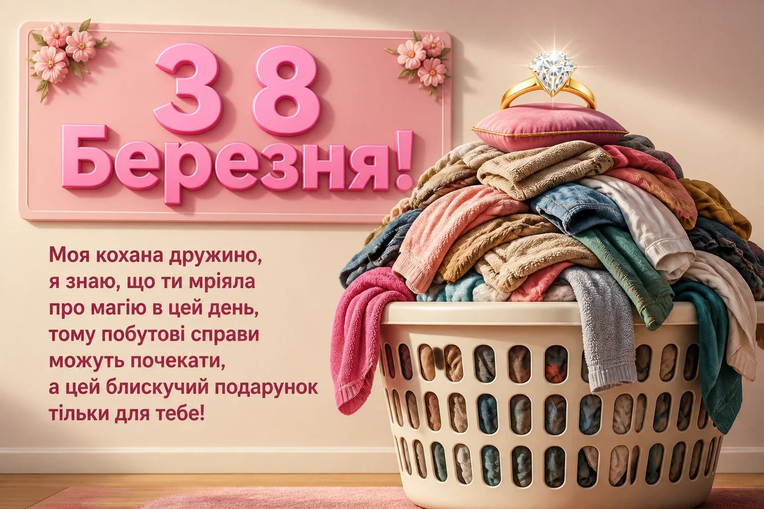 кохана привітання з 8 березня коханій дружині