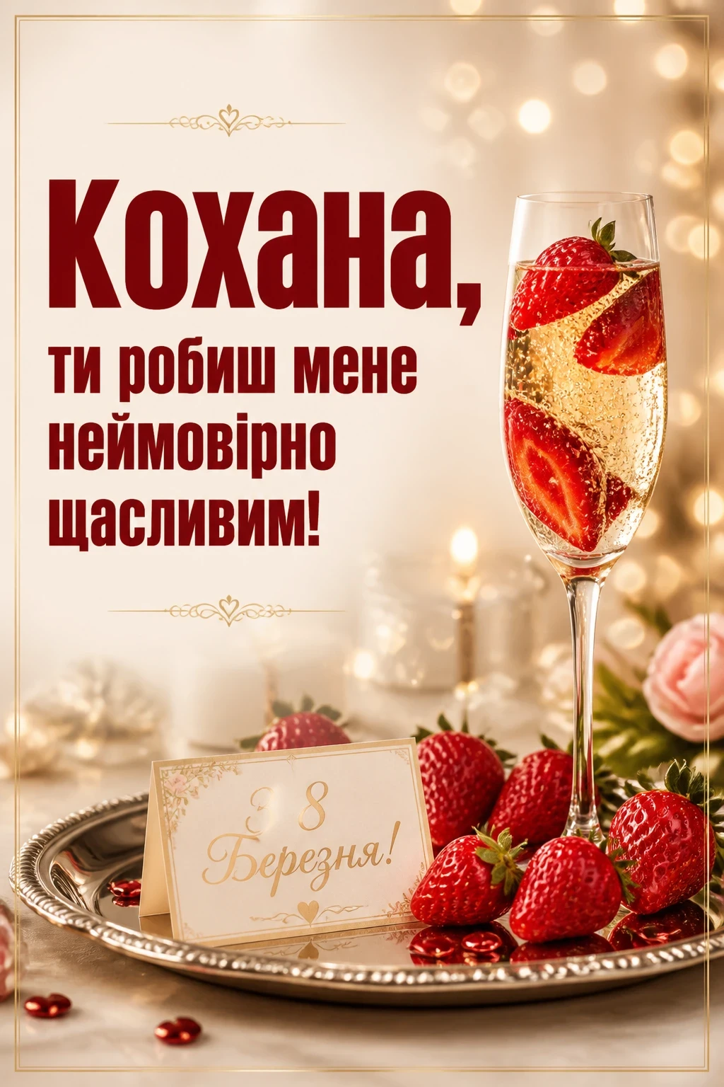 кохана привітання з 8 березня коханій дружині