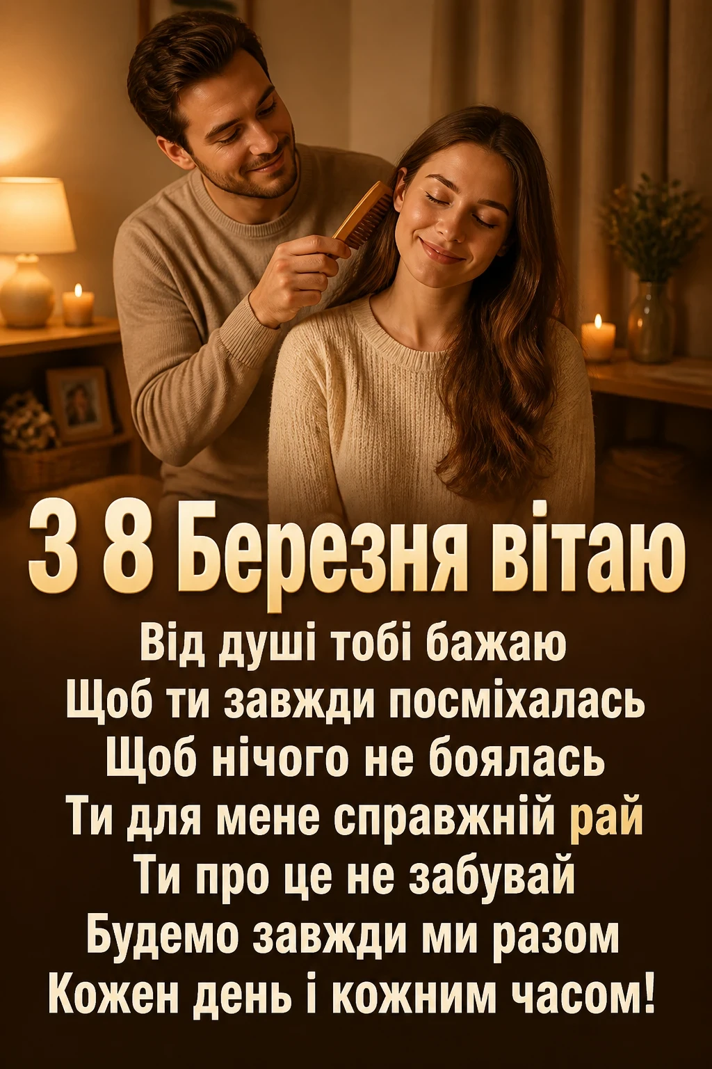 кохана привітання з 8 березня коханій дружині