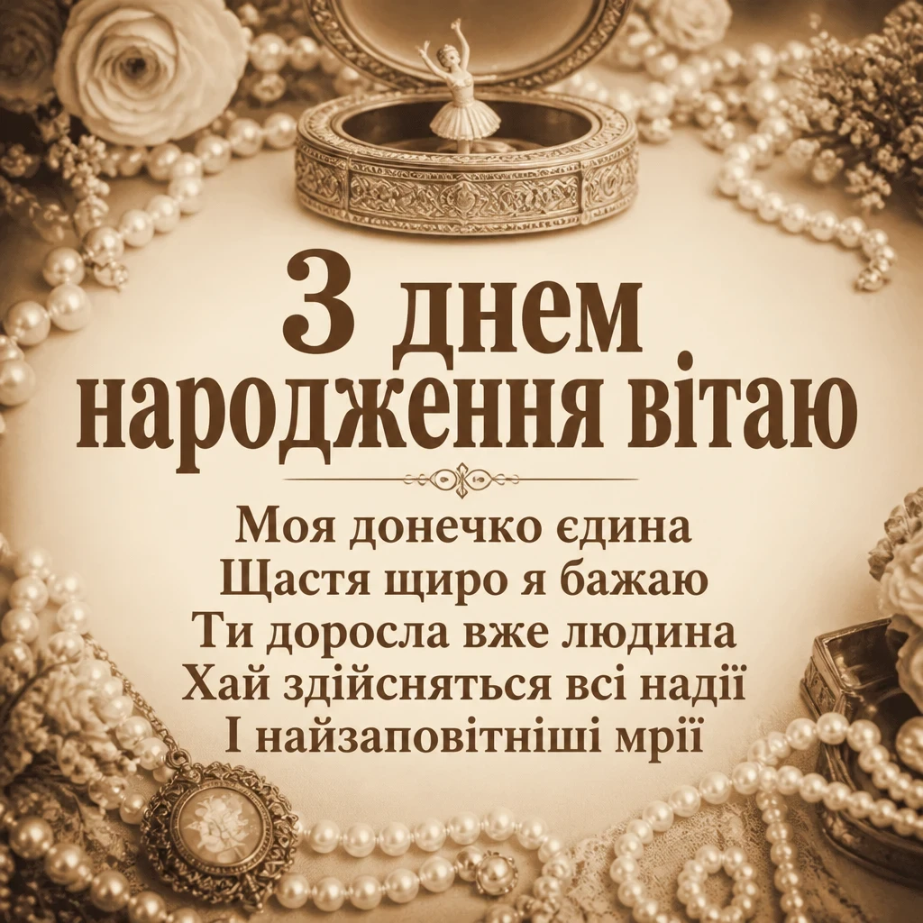 до сліз доньці привітання з днем народження для дорослої дочки від мами