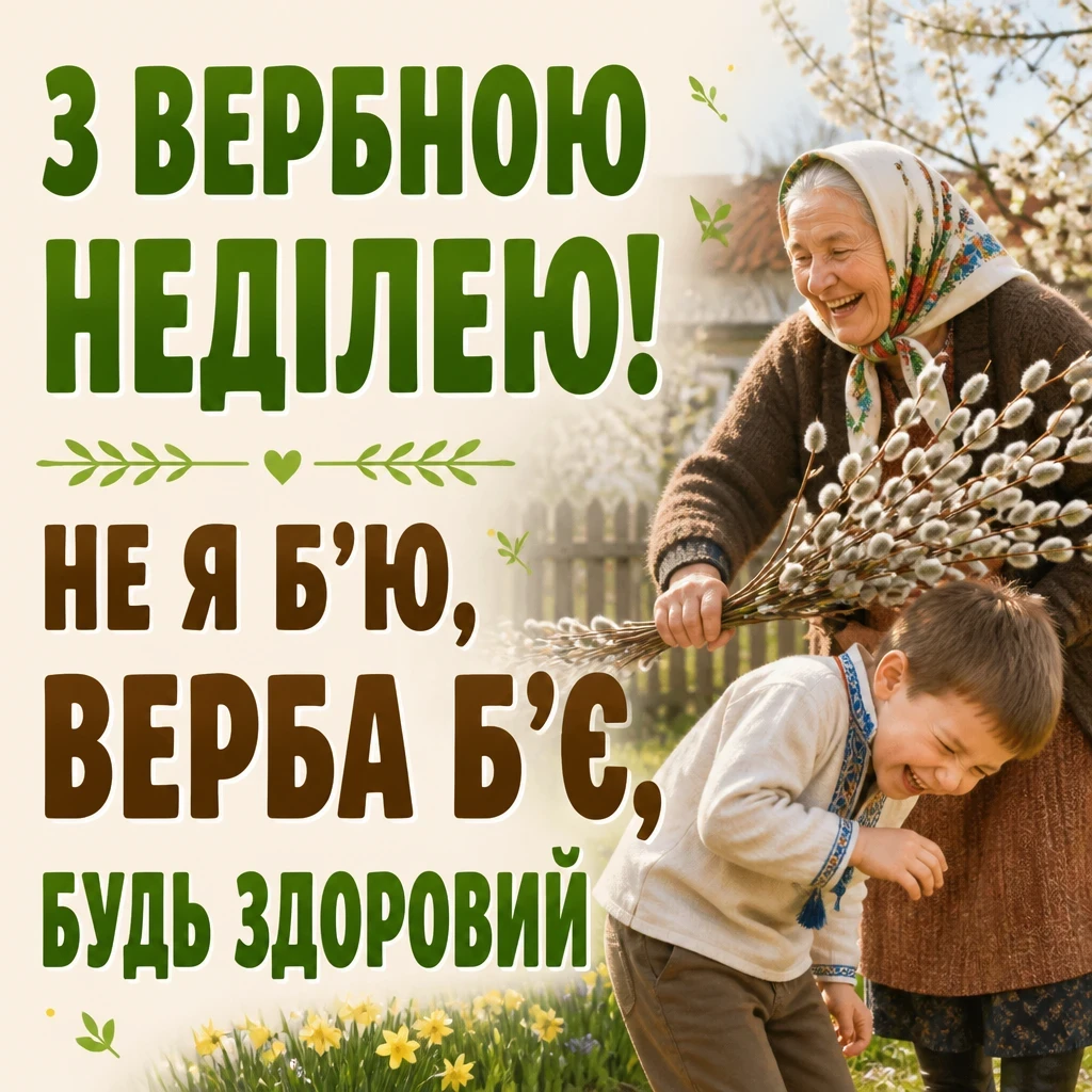 листівки привітання з вербною неділею
