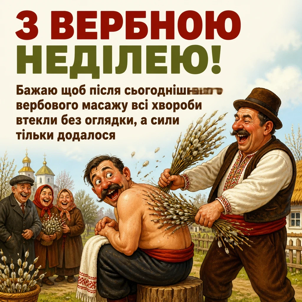 листівки привітання з вербною неділею