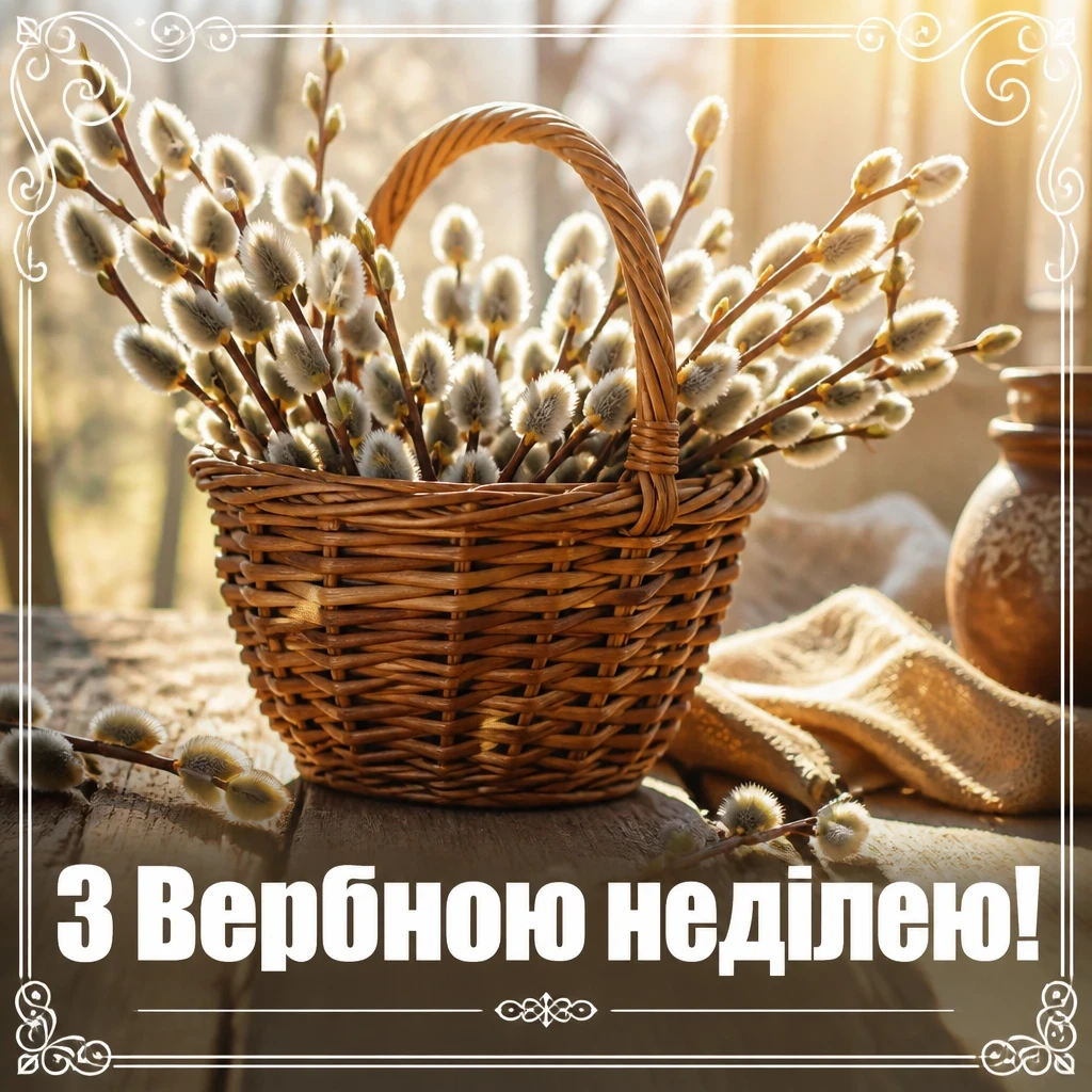 листівки привітання з вербною неділею
