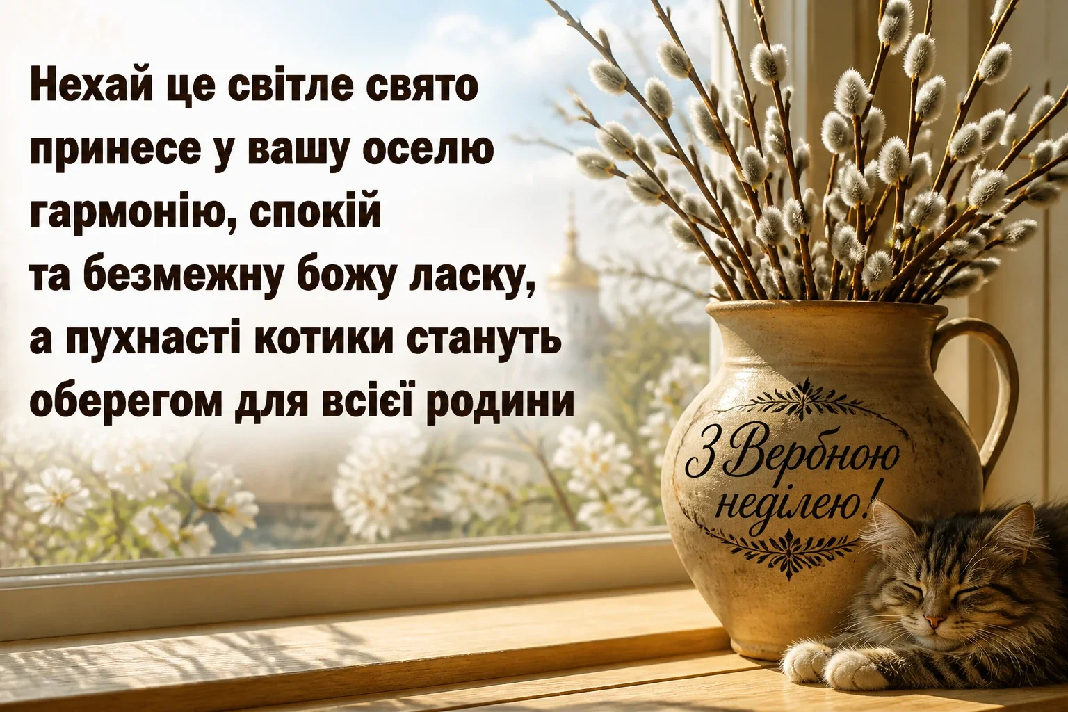 листівки привітання з вербною неділею