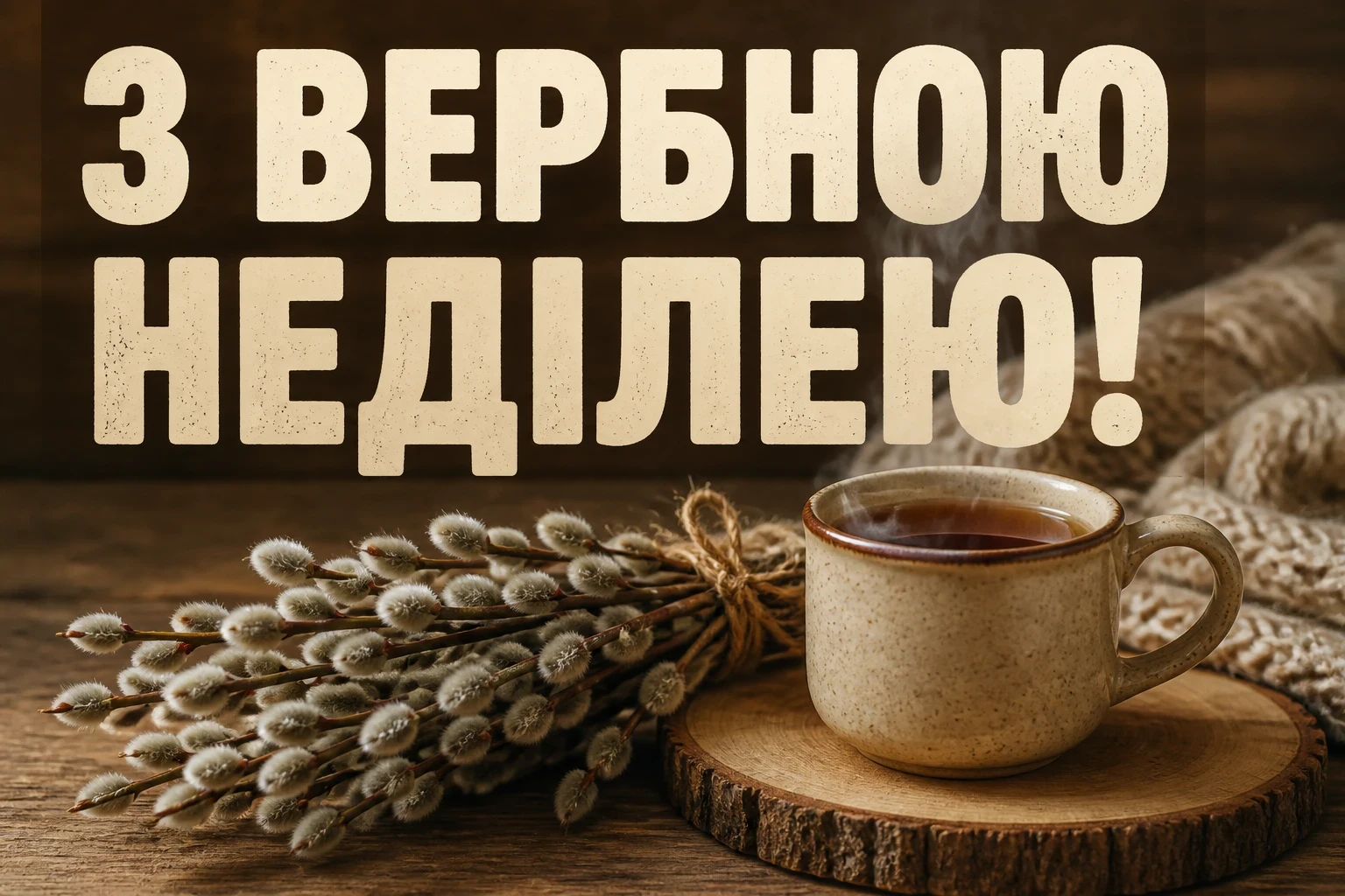 листівки привітання з вербною неділею