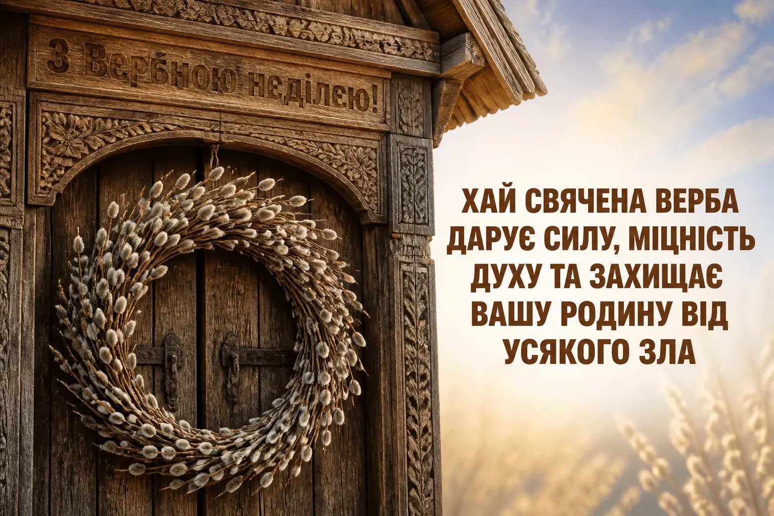 листівки привітання з вербною неділею