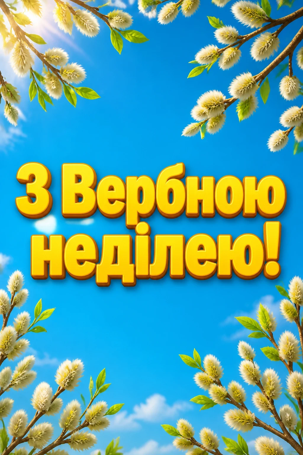 листівки привітання з вербною неділею