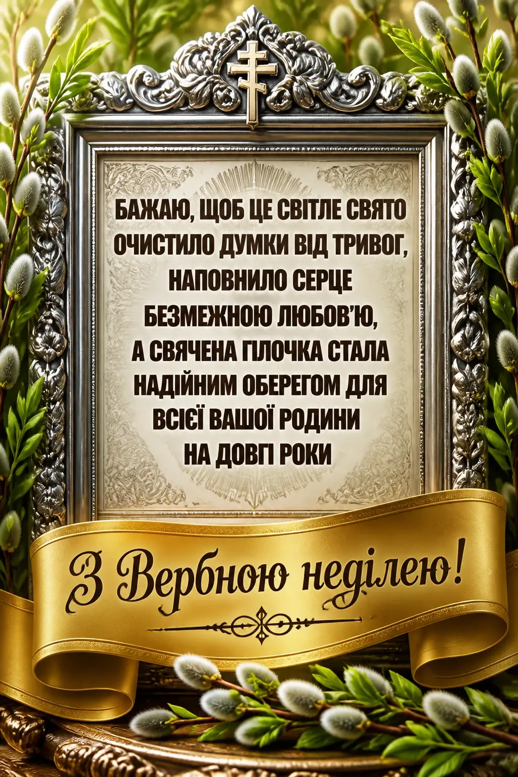 листівки привітання з вербною неділею