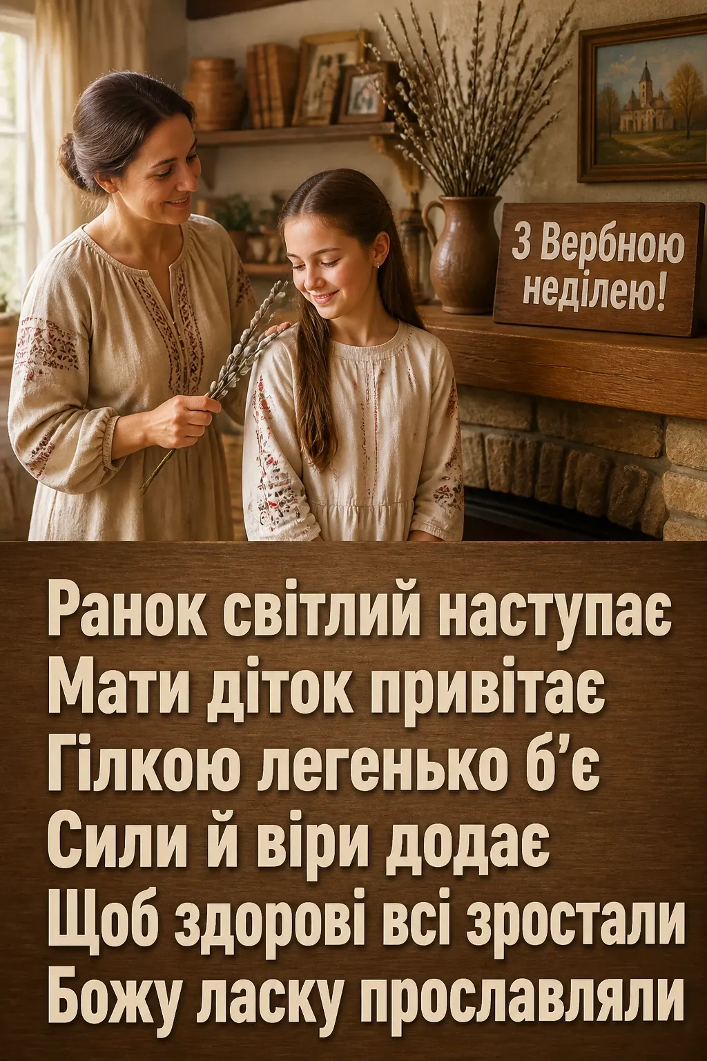 листівки привітання з вербною неділею