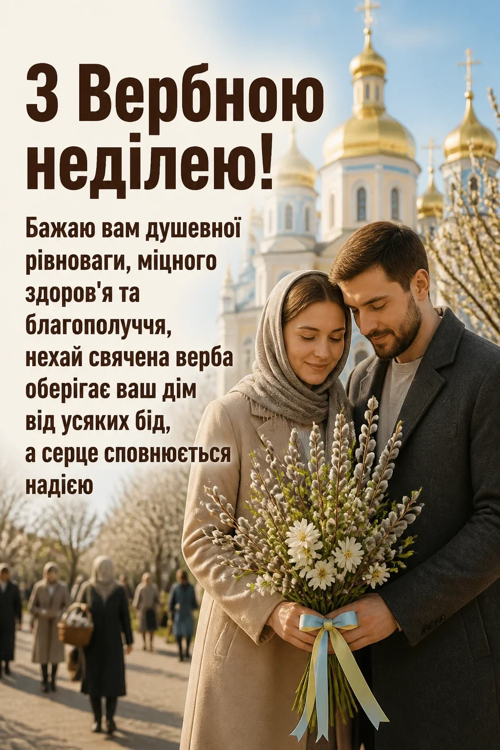 листівки привітання з вербною неділею