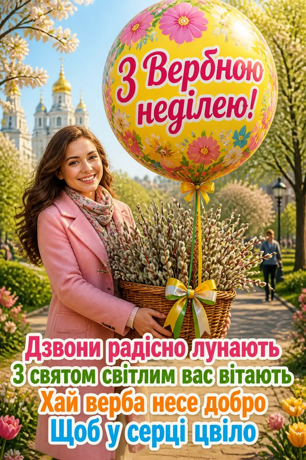 листівки привітання з вербною неділею